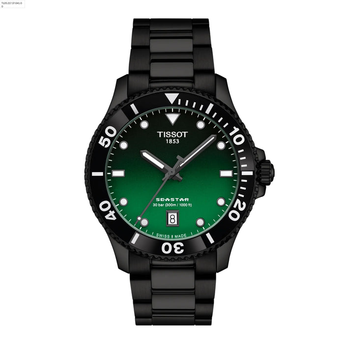 Tissot Seastar 1000 Quartz 40mm Green Dial Stainless Steel Watch T1204103309100