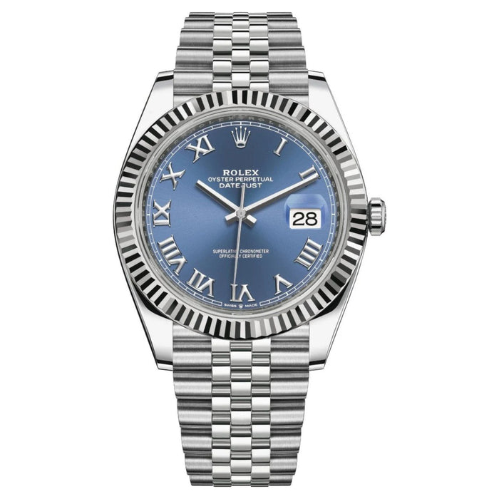 Rolex Datejust 41mm Fluted Bezel Blue Roman Dial Jubilee New 2025 - 126334