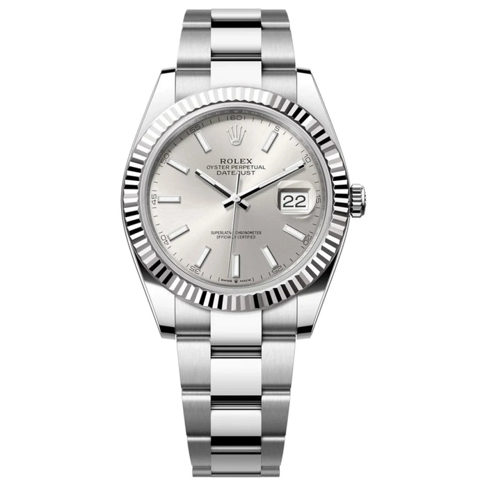 Rolex Datejust 41mm Fluted Bezel Silver Index Dial Oyster New 2025- 126334