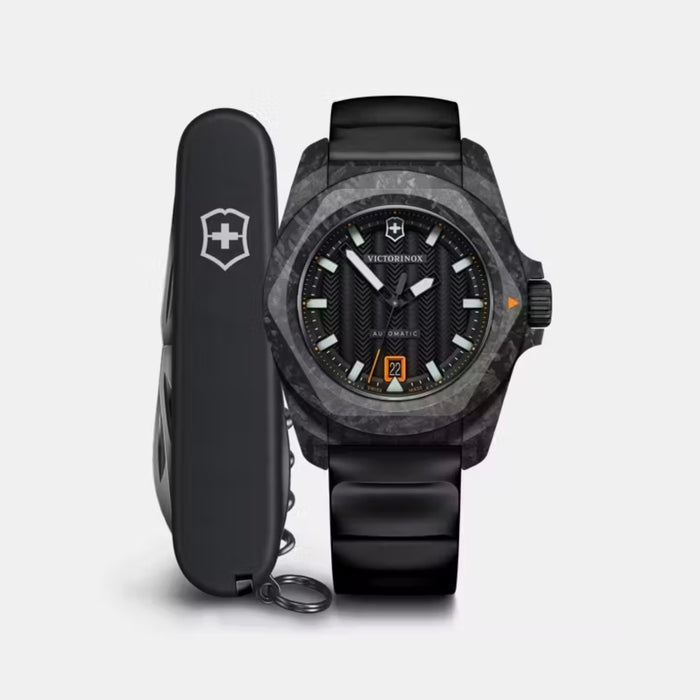 Victorinox I.N.O.X. Automatic Matt Black Dial With Titanium Caseback Men's Watch 242023.1