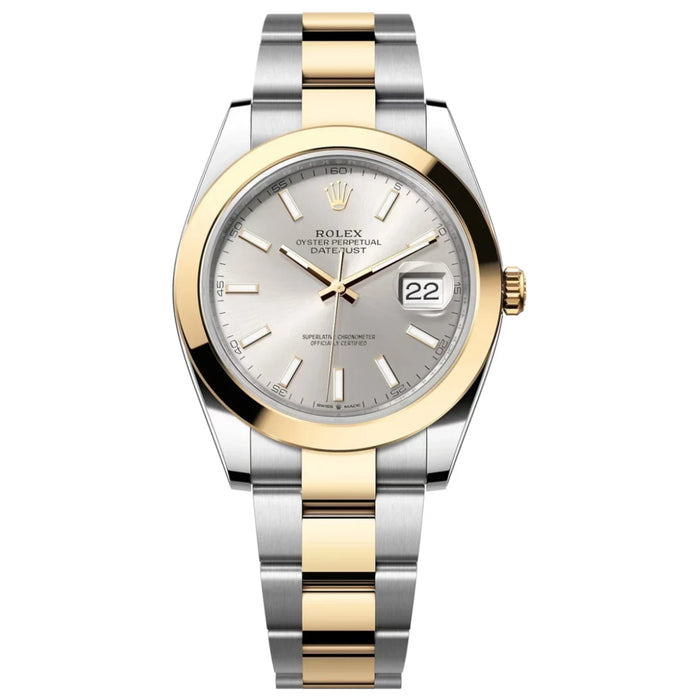 Rolex Datejust Two-Tone Yellow Gold Smooth Bezel Silver Index Dial New 2025- 126303