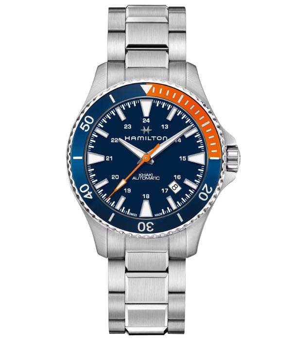 Hamilton Khaki Navy Scuba Auto Blue Dial Silver-Tone Bracelet Round Stainless Steel Case 40mm Men's Watch H82365141