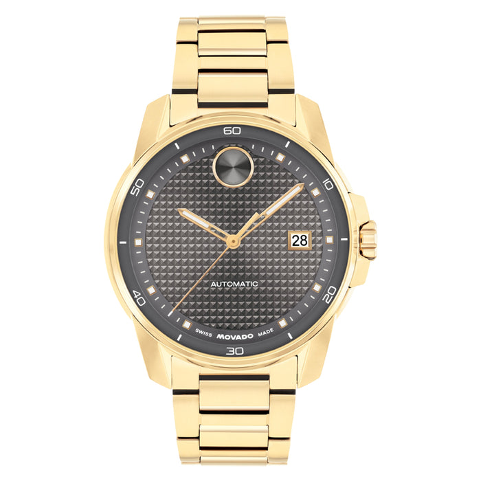 Movado Bold Verso Automatic Gunmetal Dial Gold Men's Watch 3600964