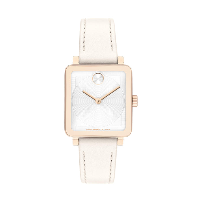 Movado Bold Evolution 2.0 White Museum Dial Leather Women's Watch 3601211