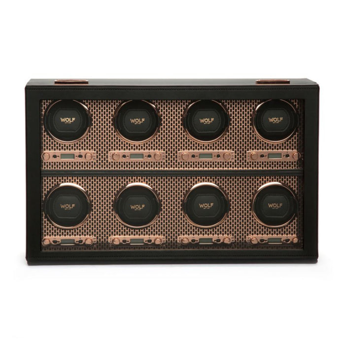 Wolf Axis Copper Vegan Leather 8 Piece Watch Winder 469716