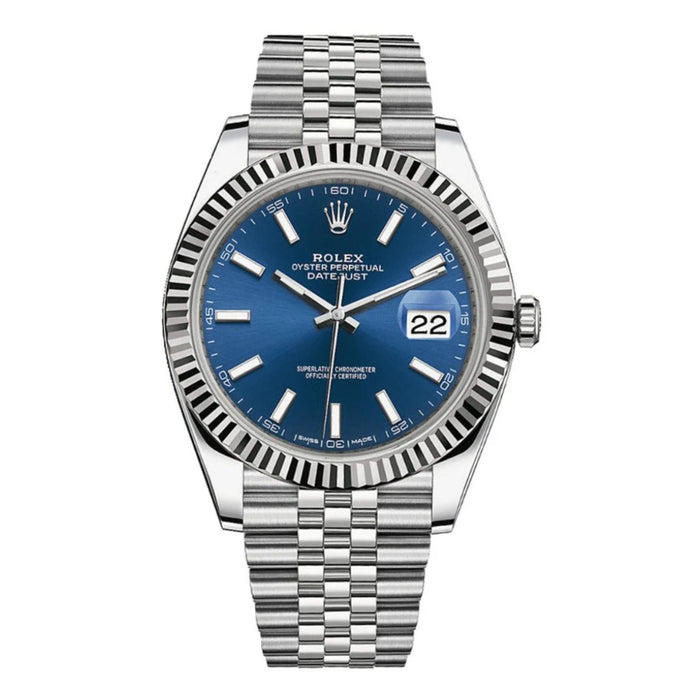 Rolex Datejust 41mm Fluted Bezel Blue Index Dial Jubilee New 2025 - 126334