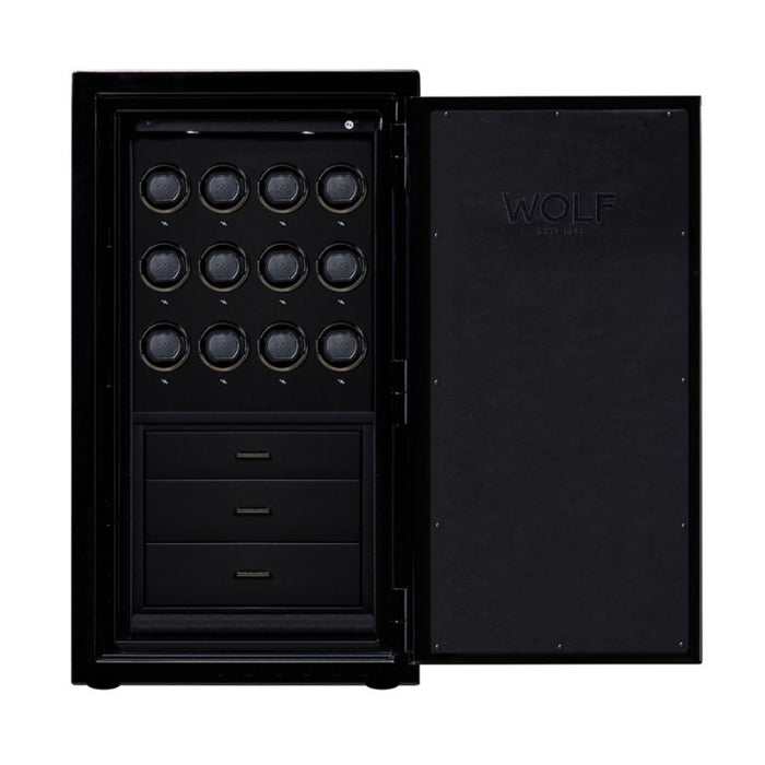 Wolf Atlas Gunmetal Gloss Exterior 12 Piece Winder Safe 491202