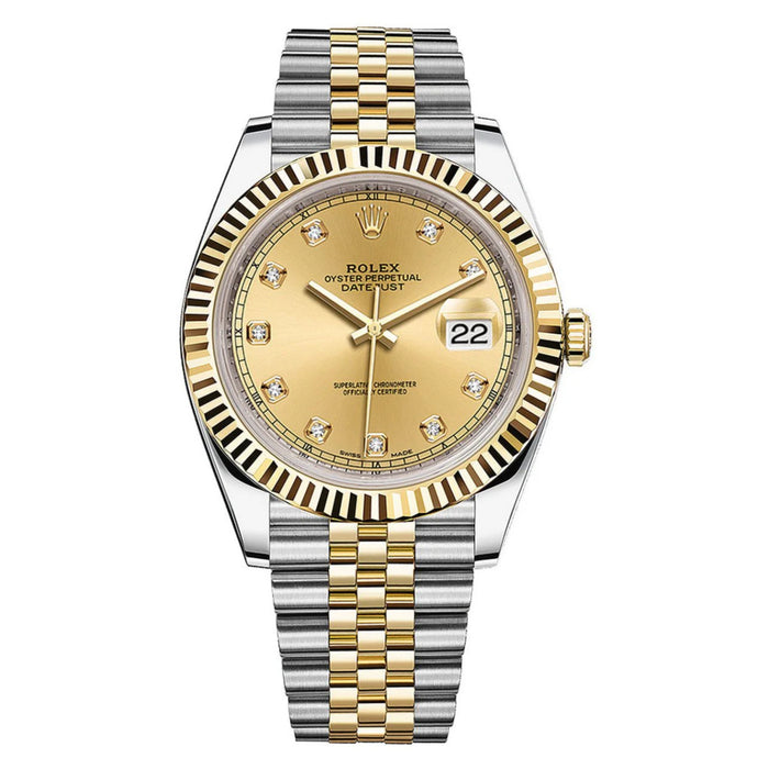 Rolex Datejust Two-Tone Yellow Gold Fluted Bezel Champagne Diamond Dial Jubilee New 2025 - 126333