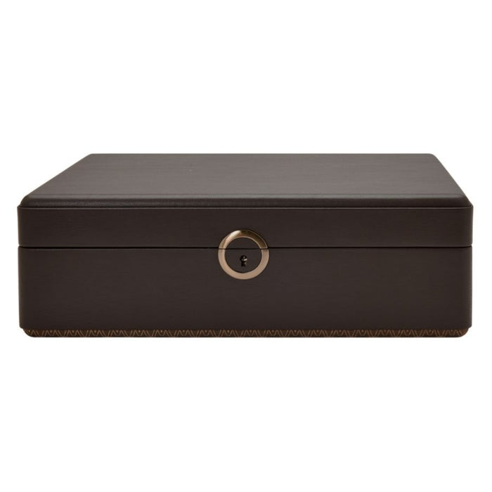 Wolf Earth 5 Piece Coffee Apple Leather Watch Box with Storage 190906