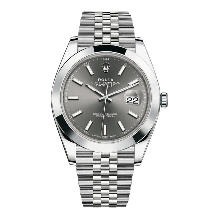 Rolex Datejust 41mm Smooth Bezel Grey/Slate Index Dial Jubilee New 2025 - 126300