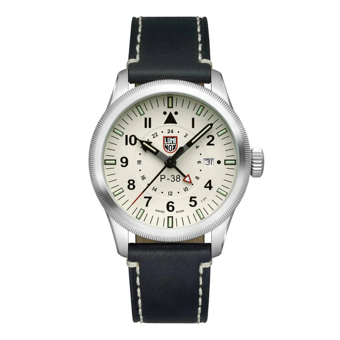 Luminox P–38 LIGHTNING® 42mm GMT Beige Dial Men's Watch XA.9527