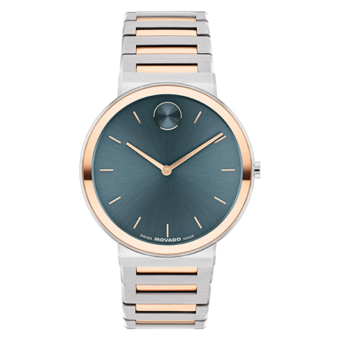 Movado Bold Horizon Teal Dial Light Rose Gold Unisex Watch 3601268