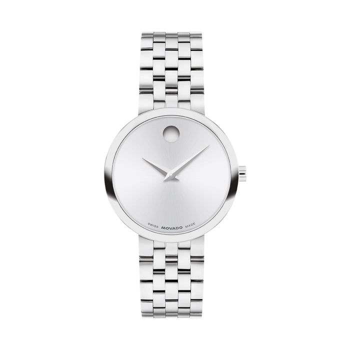 Movado Museum Classic Silver White Quartz Stainless Steel Women's Watch 0608004