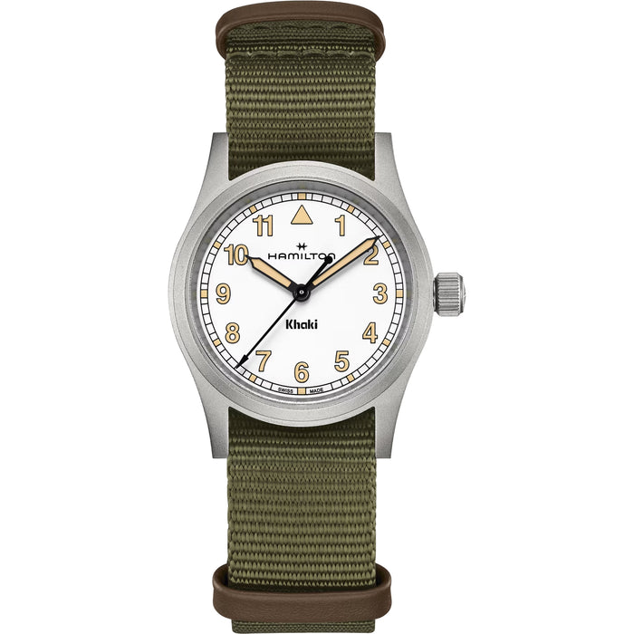Hamilton Khaki Field 33mm Watch White Dial Green NATO Strap Men's Watch H69301910