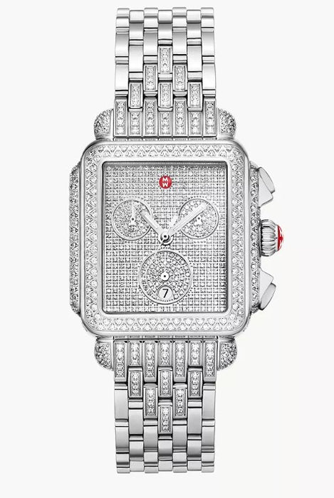 Michele Limited Edition Deco Diamond Pavé Jubilee Stainless Watch MWW06A000810