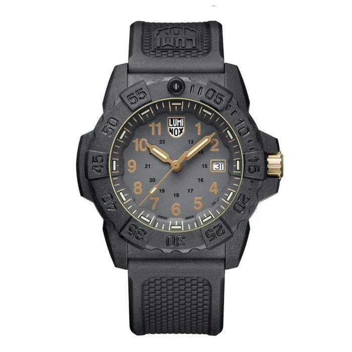 Luminox Navy SEAL Foundation 3500 45mm Military Dive Grey Dial Men's Watch XS.3508.GOLD