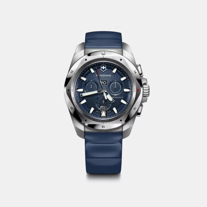 Victorinox Chrono Blue Grainy Dial With Rubber Strap Men's Watch 241984