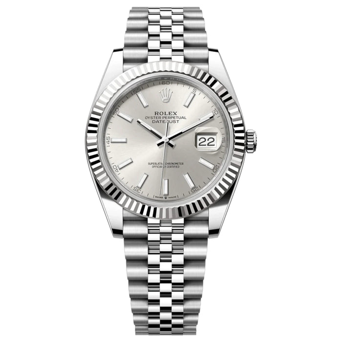 Rolex Datejust 41mm Fluted Bezel Silver Index Dial Jubilee New 2025 - 126334