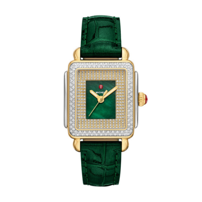 Michele Special Edition Deco Madison Mid Pavé Two-Tone 18K Gold-Plated Women's Watch MWW06G000048