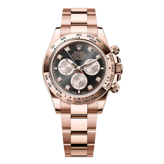 Rolex Cosmograph Daytona 40mm Everose Gold Black Diamond Dial New 2025 - 126505