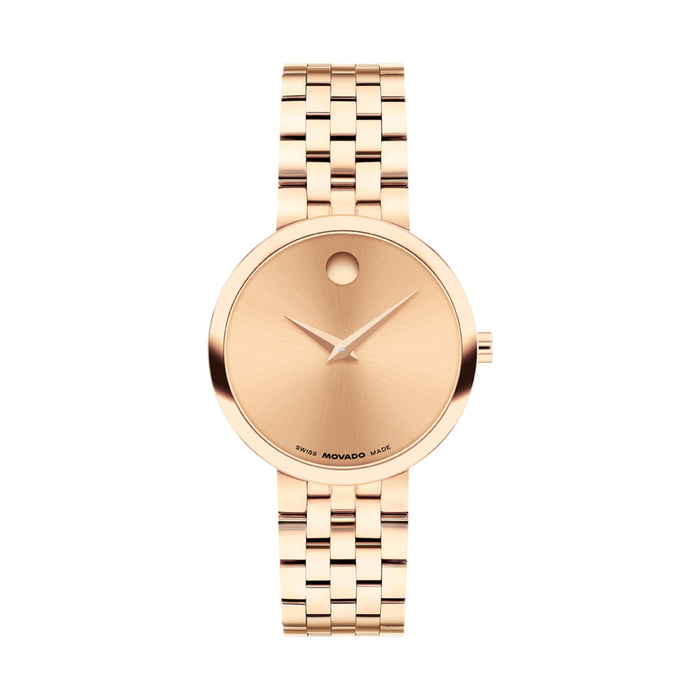 Movado Museum Classic Rose Gold Dial Quartz & Stainless Steel Women's Watch 0608014