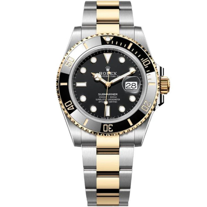 Rolex Submariner 41mm Two-Tone Yellow Gold Black Dial Black Bezel New 2025 - 126613LN