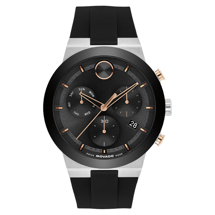Movado Bold Fusion Black Dial Quartz Chronograph Men's Watch-3601330