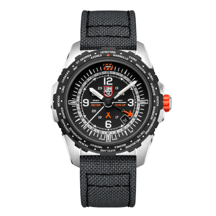 Luminox Bear Grylls 45mm Survival Pilot Black Dial With Orange-Tipped GMT Hand Men's Watch XB.3761