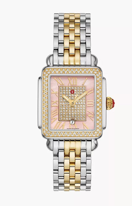 Michele Limited Edition Deco Madison Mid Two-Tone 18K Gold-Plated Diamond Watch MWW06G000047