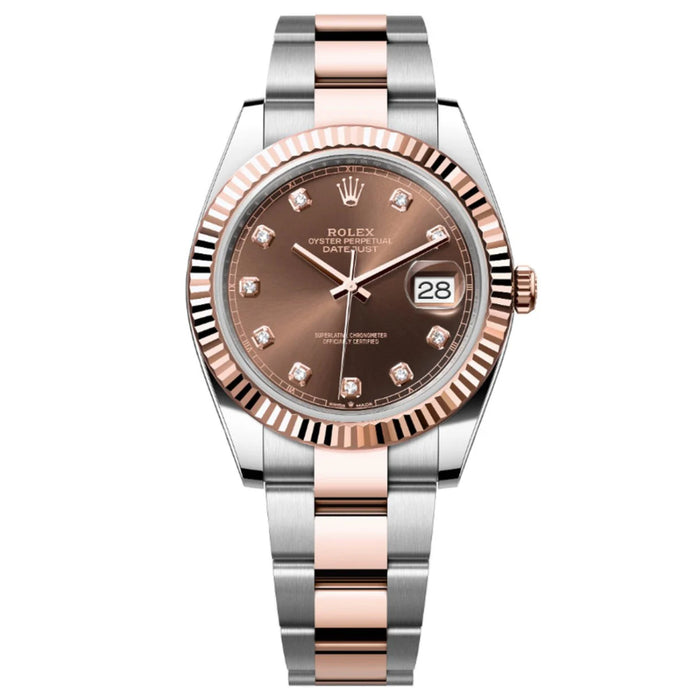 Rolex Datejust 41m Two-Tone Everose Gold Fluted Bezel Chocolate Diamond Dial Oyster New 2025 - 126331