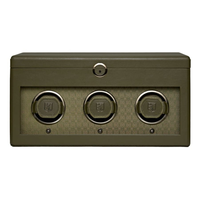 Wolf Earth Olive Apple Leather Triple Watch Winder 190541