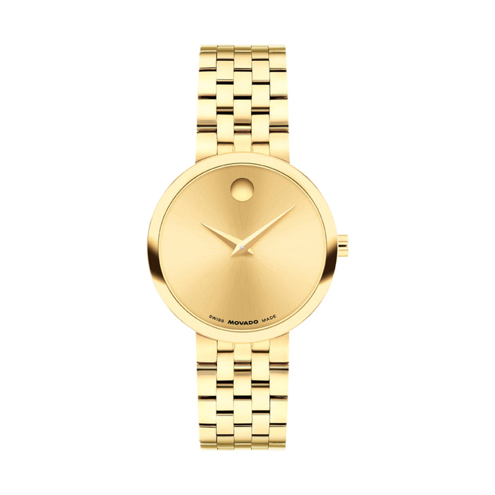 Movado Museum Classic Yellow Gold Dial Quartz & Stainless Steel Women's Watch 0608009