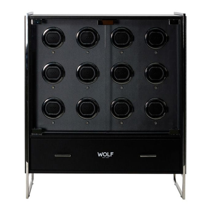 Wolf Classic Viceroy  Black 12 Piece Watch Winder Cabinet 466602