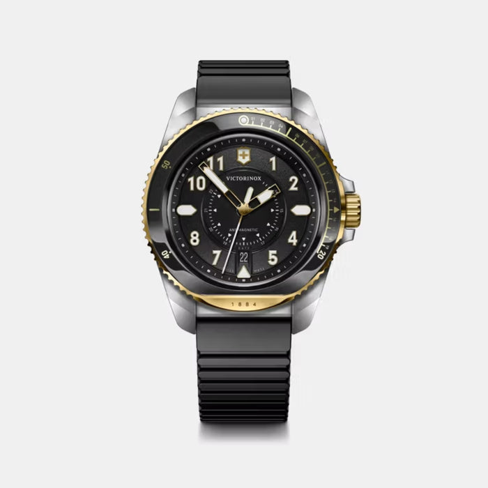 Victorinox Journey 1884 Grainy Black Dial With Gold Bezel Men's Watch 242014