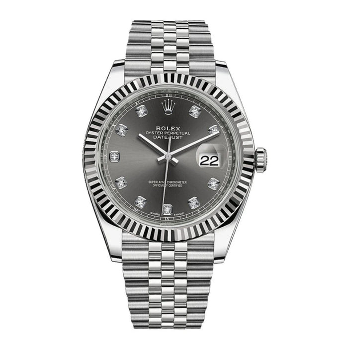 Rolex Datejust 41mm Fluted Bezel Grey/Slate Diamond Dial Jubilee New 2025  - 126334