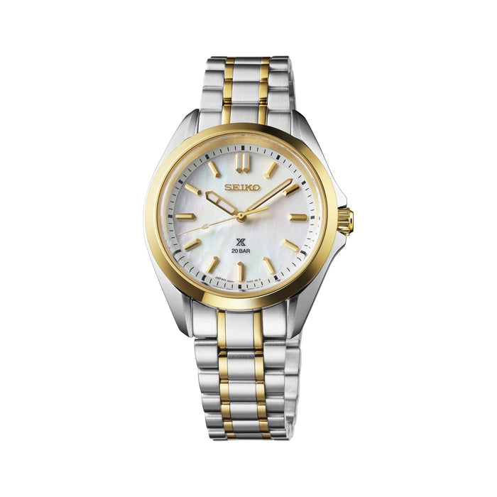 Seiko Prospex Sea Gold-Tone M-O-P Dial Bracelet Designed Women's Watch SUR608