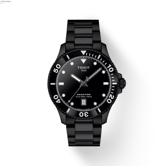 Tissot Seastar 1000 Quartz 40mm Black PVD Men's Watch T1204103305100