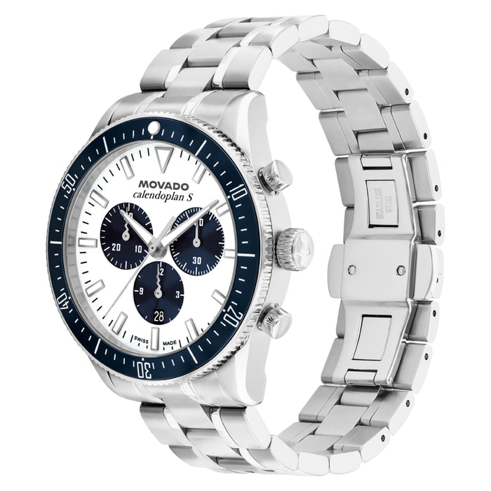 Movado Heritage Series Calendoplan S White And Navy Dial Men's Watch 3650259
