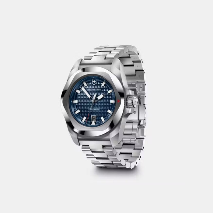 Victorinox I.N.O.X. Automatic Blue Guilloché Dial With Silver Stainless Steel Men's Watch 242020