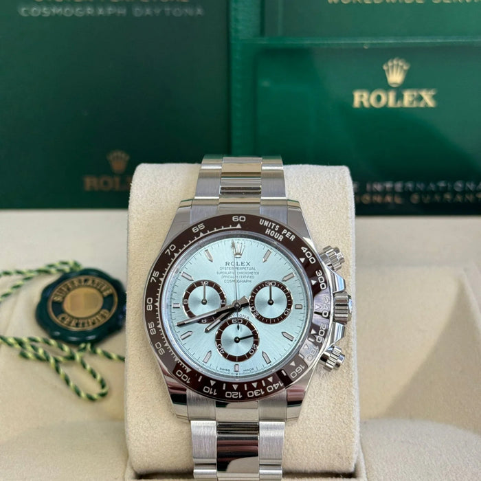 Rolex Cosmograph Daytona 40mm Platinum "Platona" Ceramic Brown Bezel Ice Blue Dial New 2025 - 126506