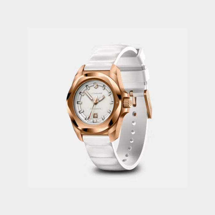 Victorinox INOX Grainy White Dial With Rose Gold Bezel Quartz Women's Watch 242037