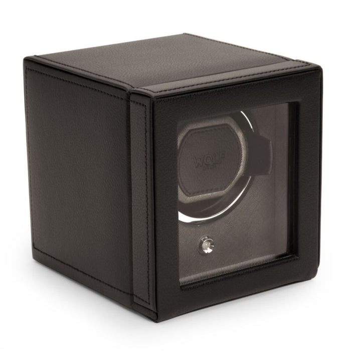 Wolf Cub Single Black Watch Winder with Cover 461103