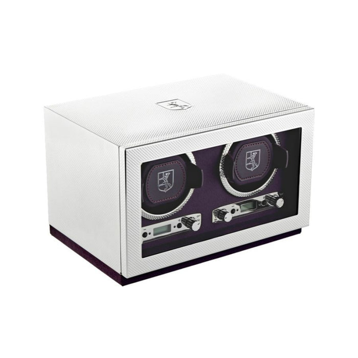 Wolf Silver Engine-Turned Pattern Double Watch Winder 190004