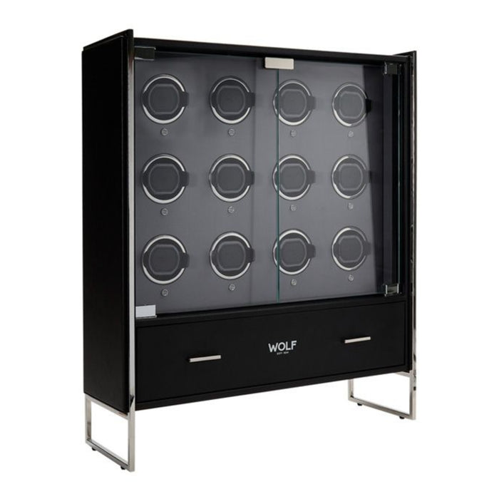 Wolf Classic Viceroy  Black 12 Piece Watch Winder Cabinet 466602