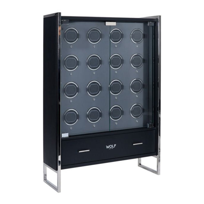 Wolf Classic Black 16 Piece Watch Winder Cabinet 466702