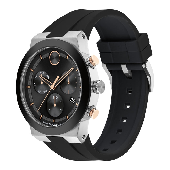 Movado Bold Fusion Black Dial Quartz Chronograph Men's Watch-3601330