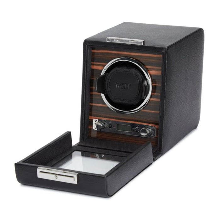Wolf Roadster Single Ebony Macassar Polished Wood Watch Winder 457056