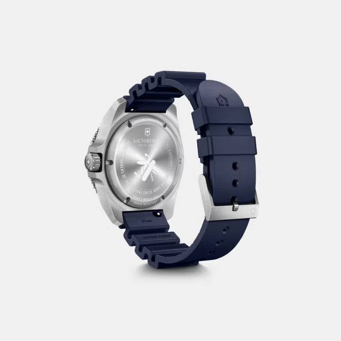 Victorinox Dive Pro Quartz Black Matt Dial With Blue Rubber Strap Men's Watch 241991