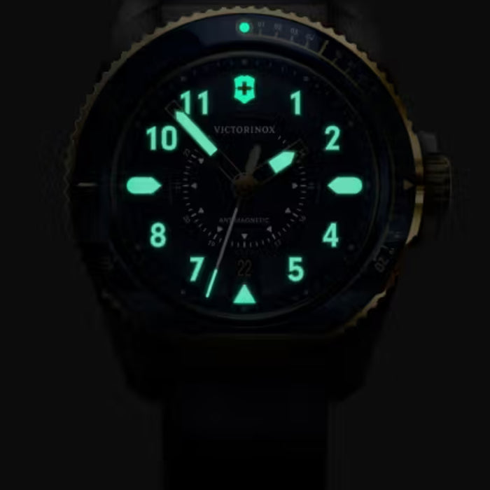 Victorinox Journey 1884 Grainy Black Dial With Gold Bezel Men's Watch 242013