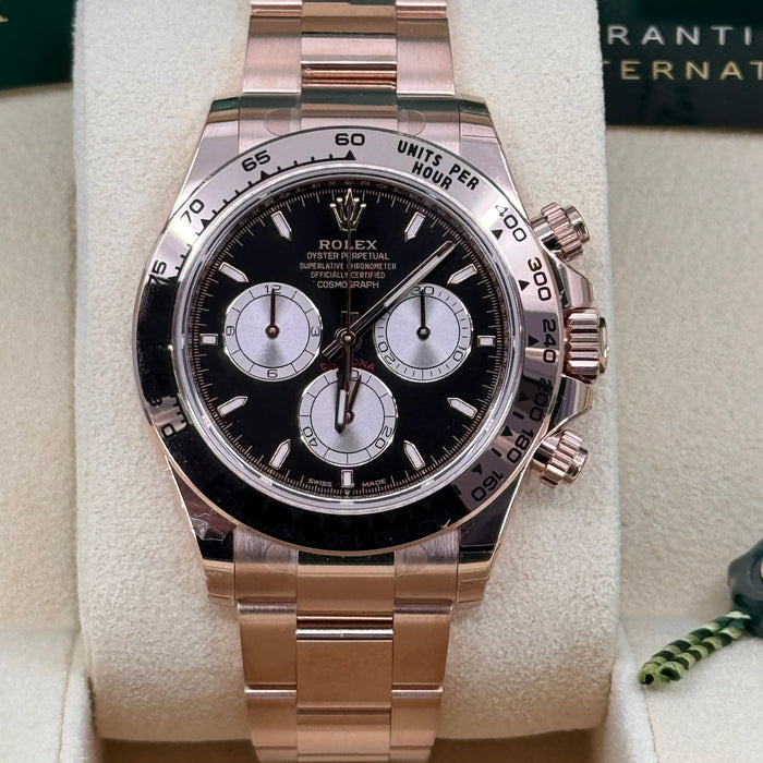 Rolex Cosmograph Daytona 40mm Everose Gold Black Dial Men's Watch 2025-126505